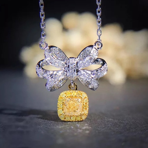 Jewelry - Restocked NEW 14k Citrine Yellow Bow Necklace
